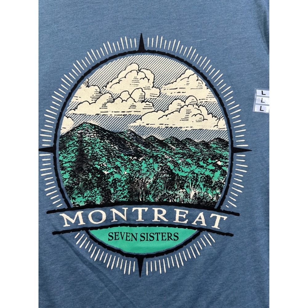 American Backcountry Montreat Seven Sisters Graphic T-Shirt Blue Men's Large NWT